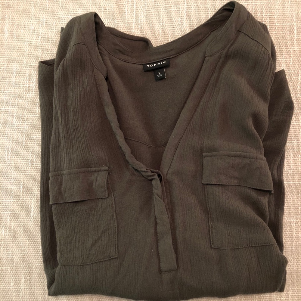 Torrid Harper Army Green Top